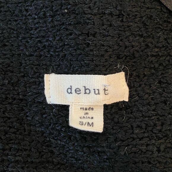 Size S/M Black soft open front long sleeved sweater Debut - Picture 7 of 8